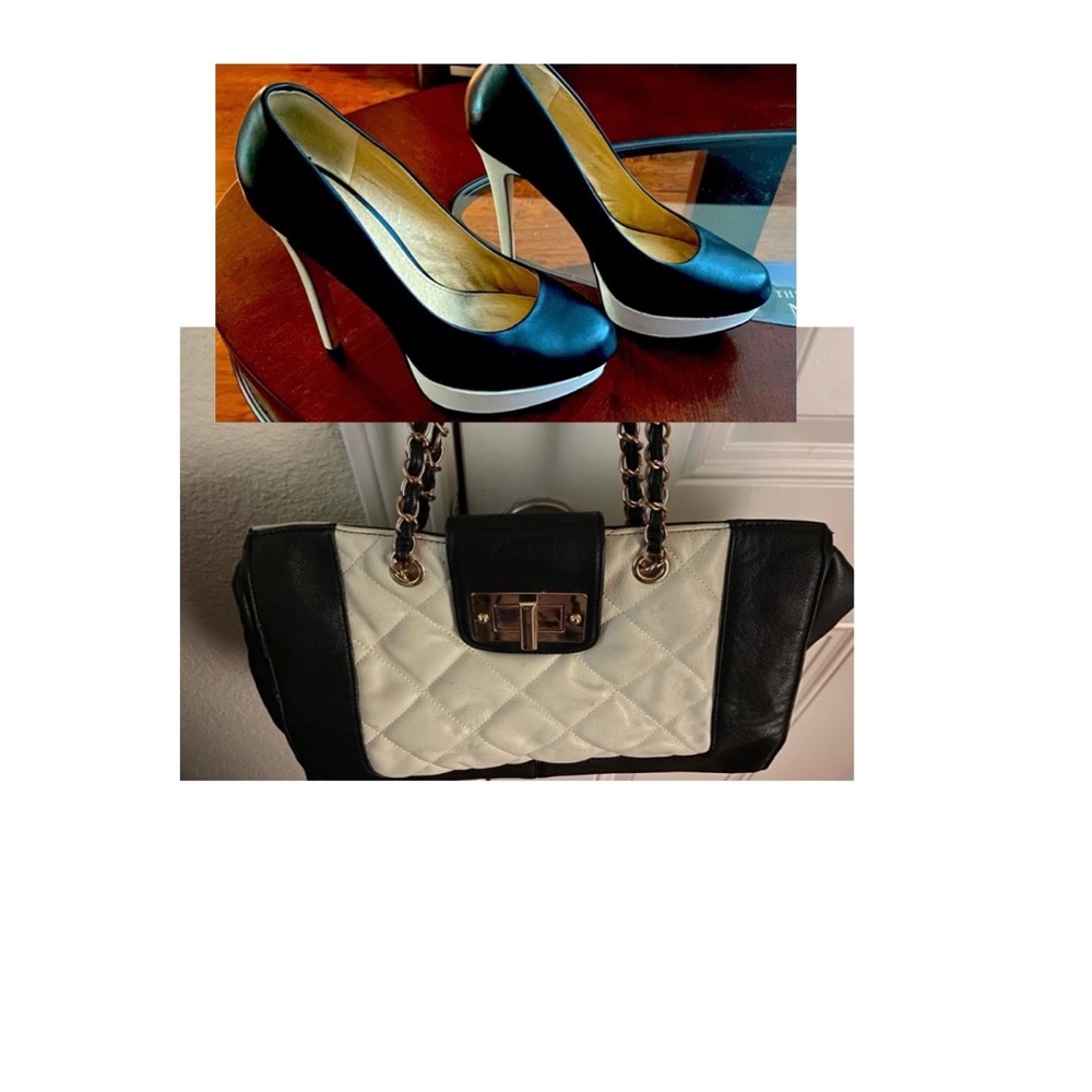 Black and white shoes and purse together!